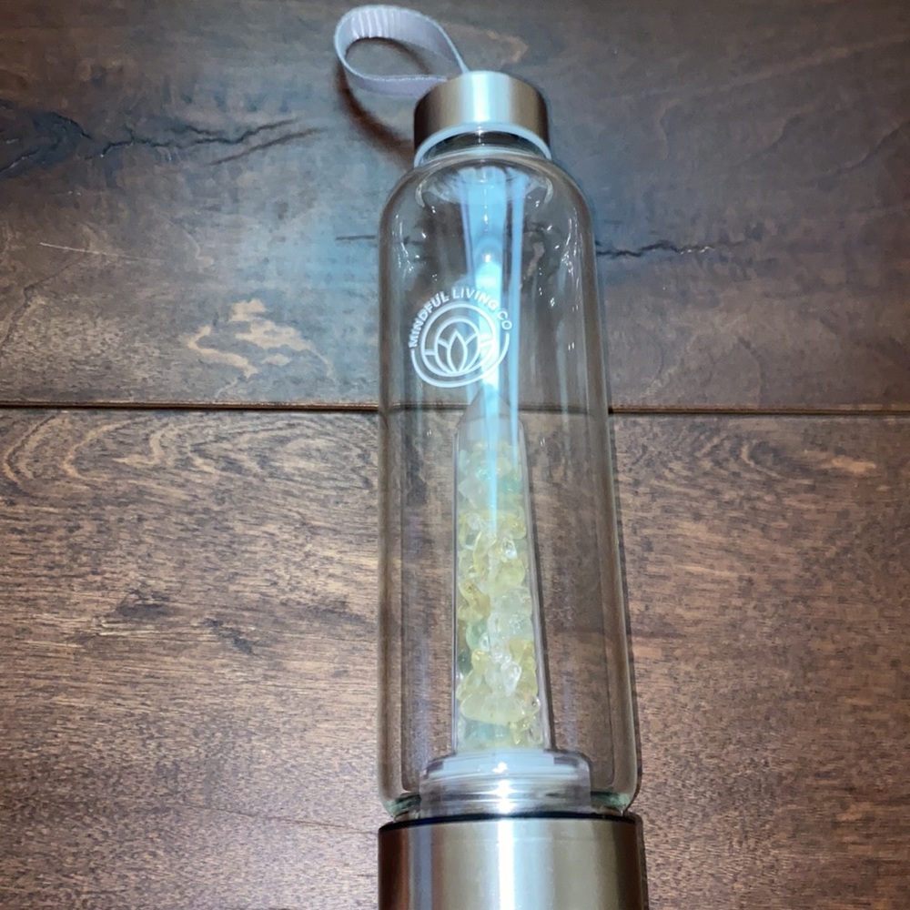 Mindful Living Co Crystal Glass Bottle